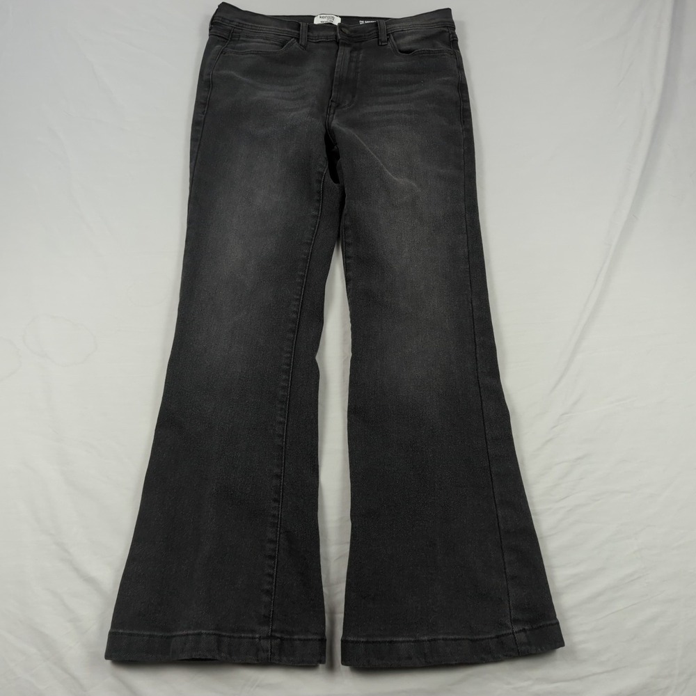 Kensie Jeans Womens 29‎ Black Savannah High Rise Flare Stretch Casual Hippie